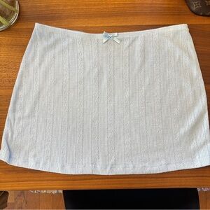 Light Blue Textured Mini Skirt